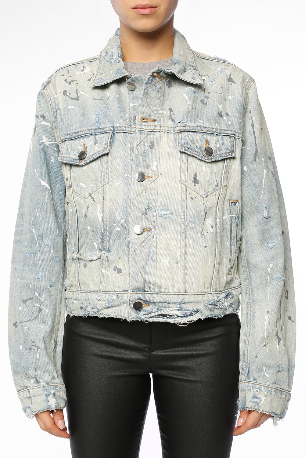 Amiri paint sale splatter denim jacket